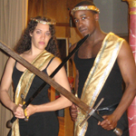 Rydia Q Vielehr and Jason Bowen as Hippolyta and Theseus