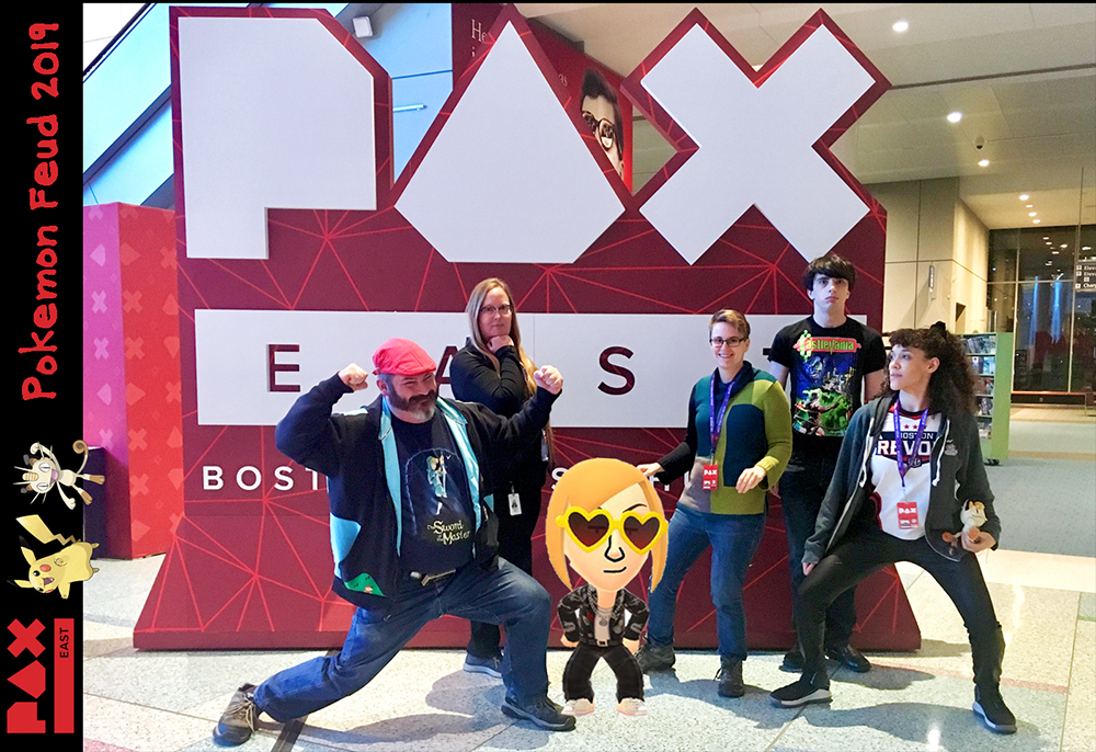 Pokmon Feud panelists with PAX
                                    Sign