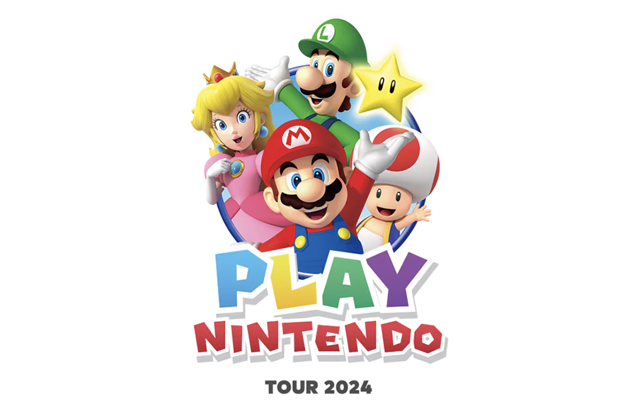 Play
                            Nintendo Tour 2024 Logo with Nintendo
                            characters