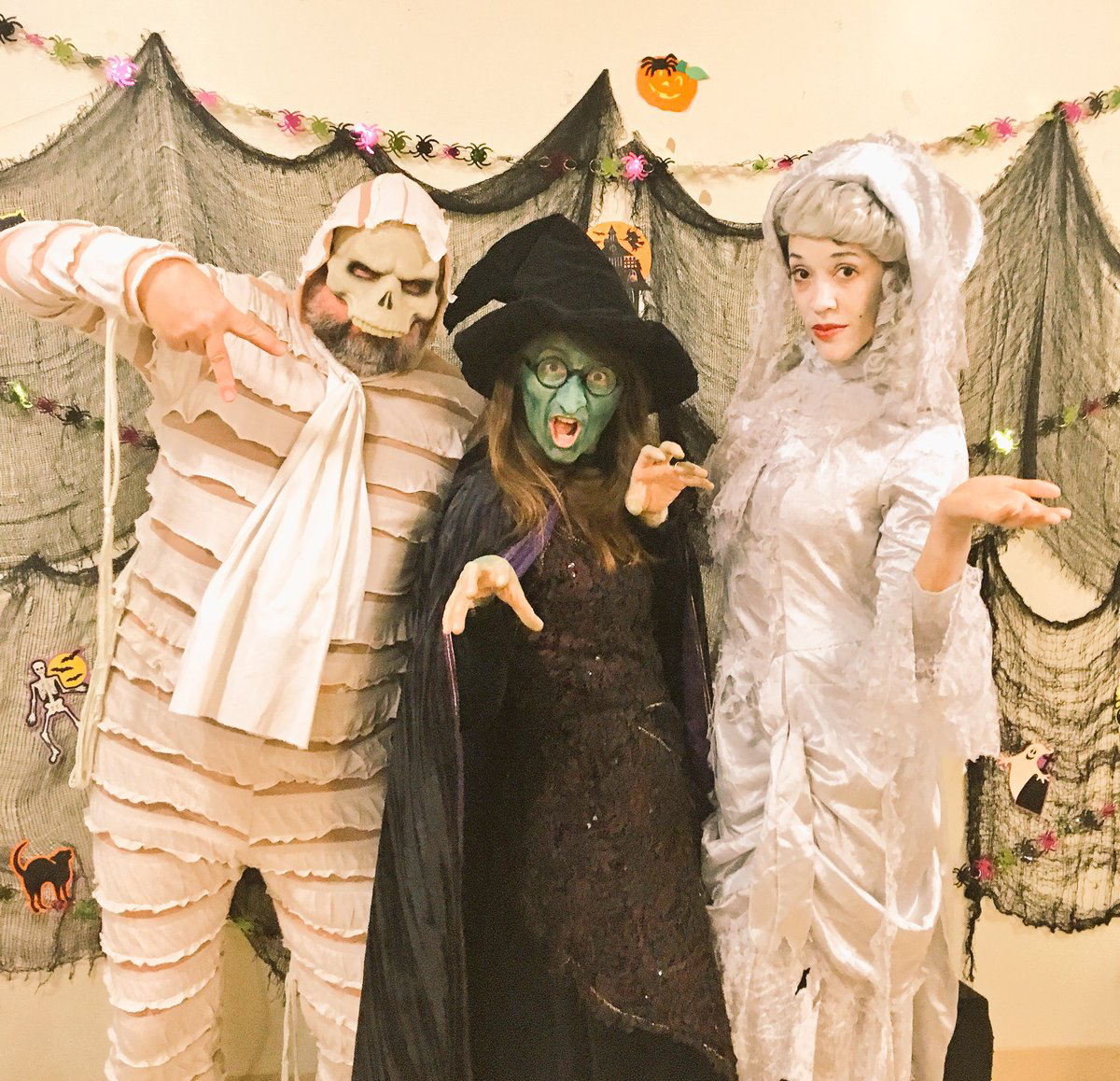 Marty the Mummy,
                            Witchy Wanda, Lou the Ghost